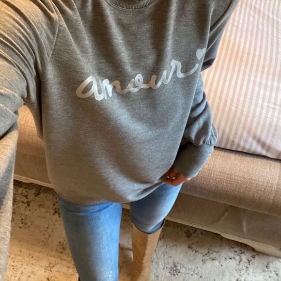 New Marled ‘Amour’ Grey Sweatshirt - Picture 4 of 5